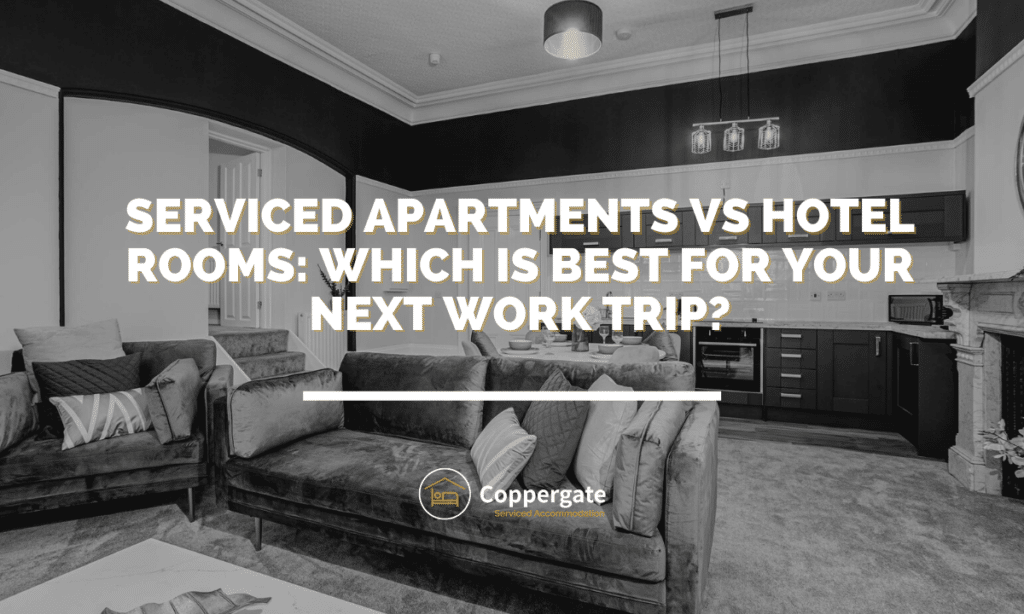 Black and white photo of Grimsby Apartment with living room with sofa kitchen