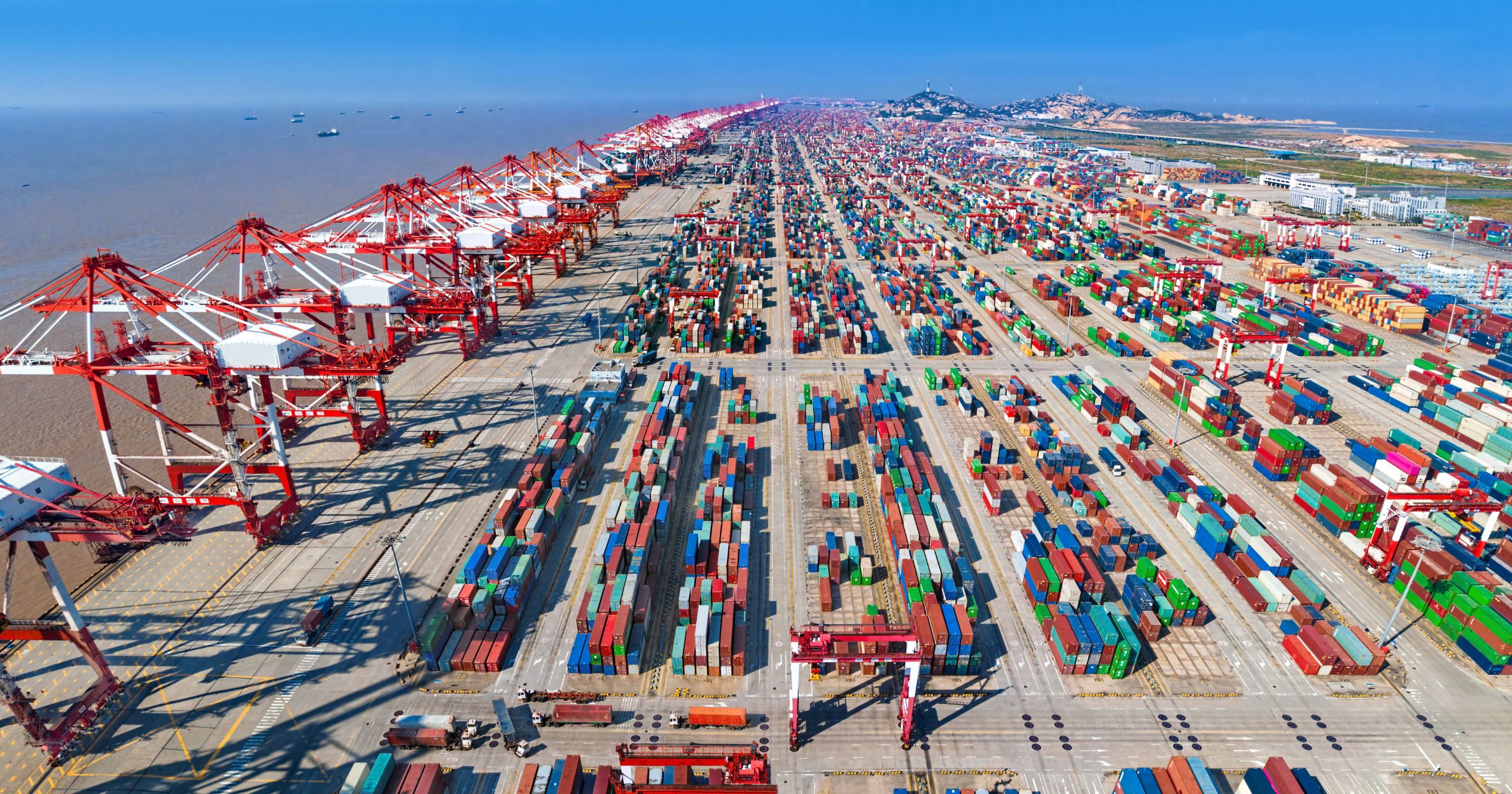 Shipping containers on a dock at Immingham Port near Cleethorpes